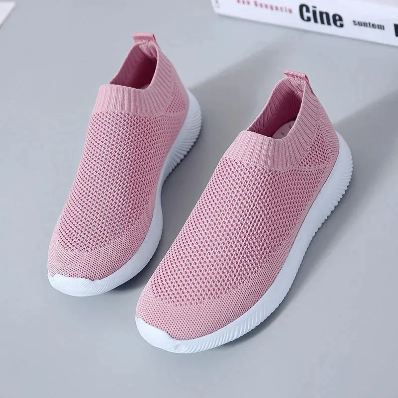 2024- New Style Women Shoes Knitting Sock Sneakers Women Flat Shoes Casual Breathable Sneakers Flats Walking Shoes for Women