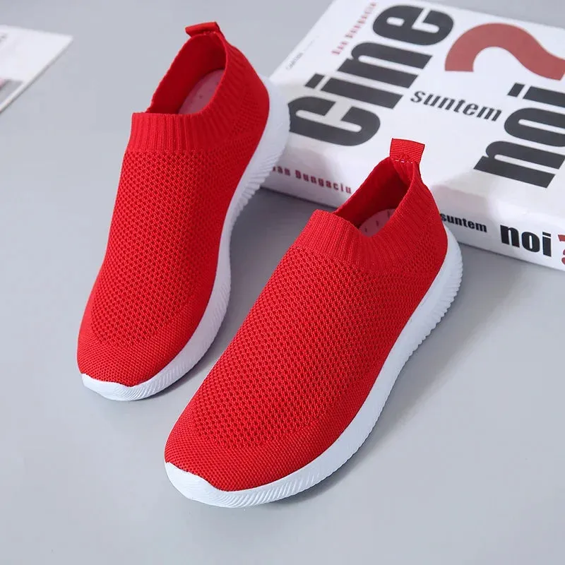 2024- New Style Women Shoes Knitting Sock Sneakers Women Flat Shoes Casual Breathable Sneakers Flats Walking Shoes for Women