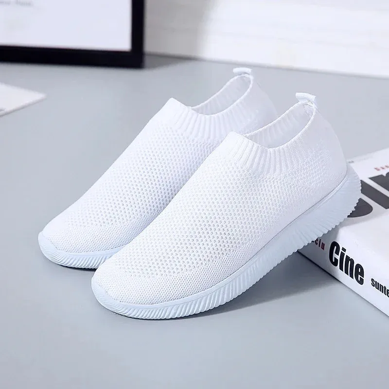 2024- New Style Women Shoes Knitting Sock Sneakers Women Flat Shoes Casual Breathable Sneakers Flats Walking Shoes for Women