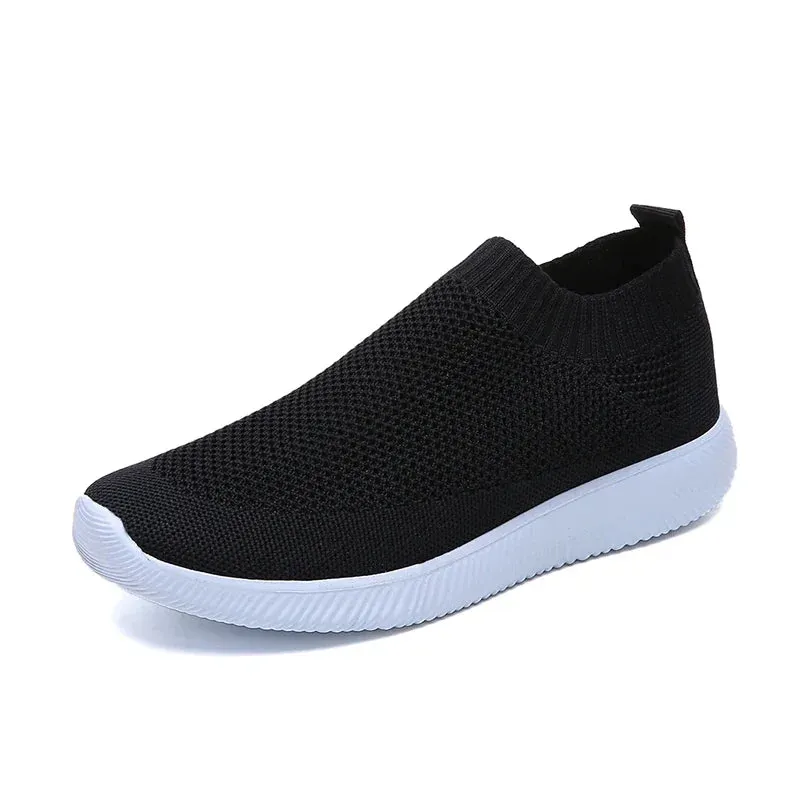 2024- New Style Women Shoes Knitting Sock Sneakers Women Flat Shoes Casual Breathable Sneakers Flats Walking Shoes for Women