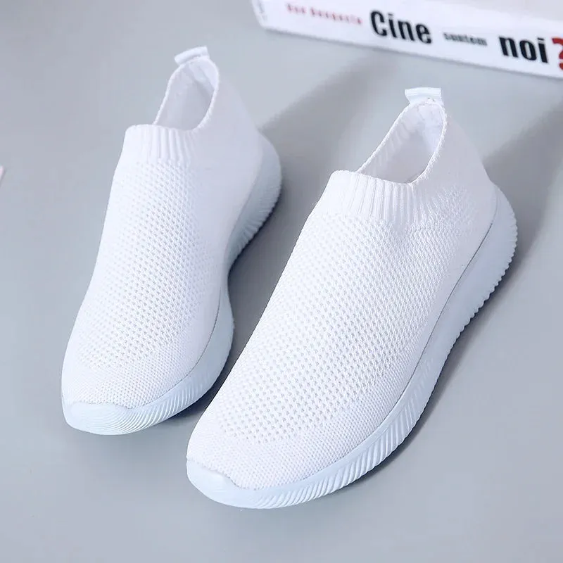 2024- New Style Women Shoes Knitting Sock Sneakers Women Flat Shoes Casual Breathable Sneakers Flats Walking Shoes for Women