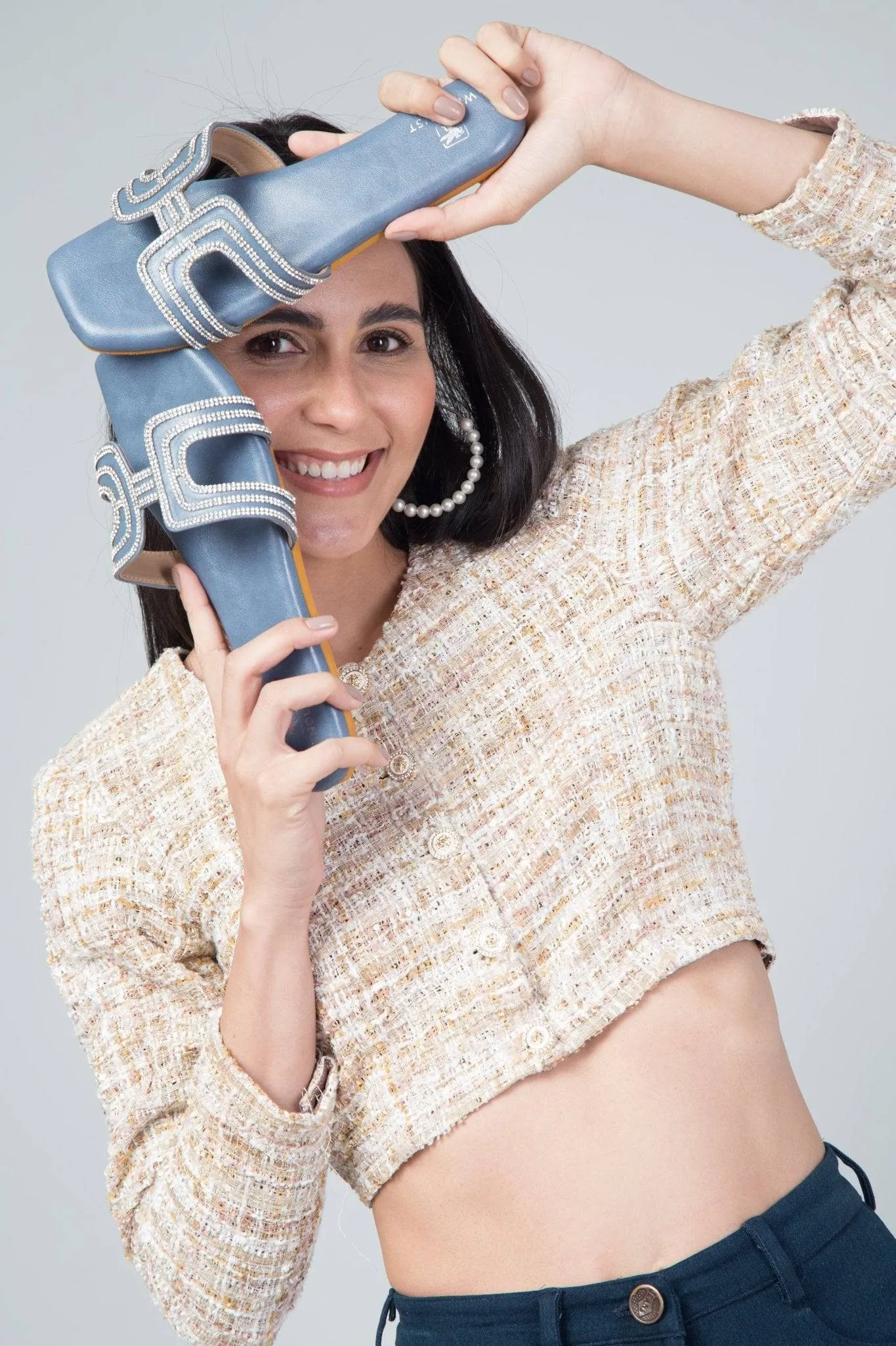 4-Way Cut Flats - Coral Blue