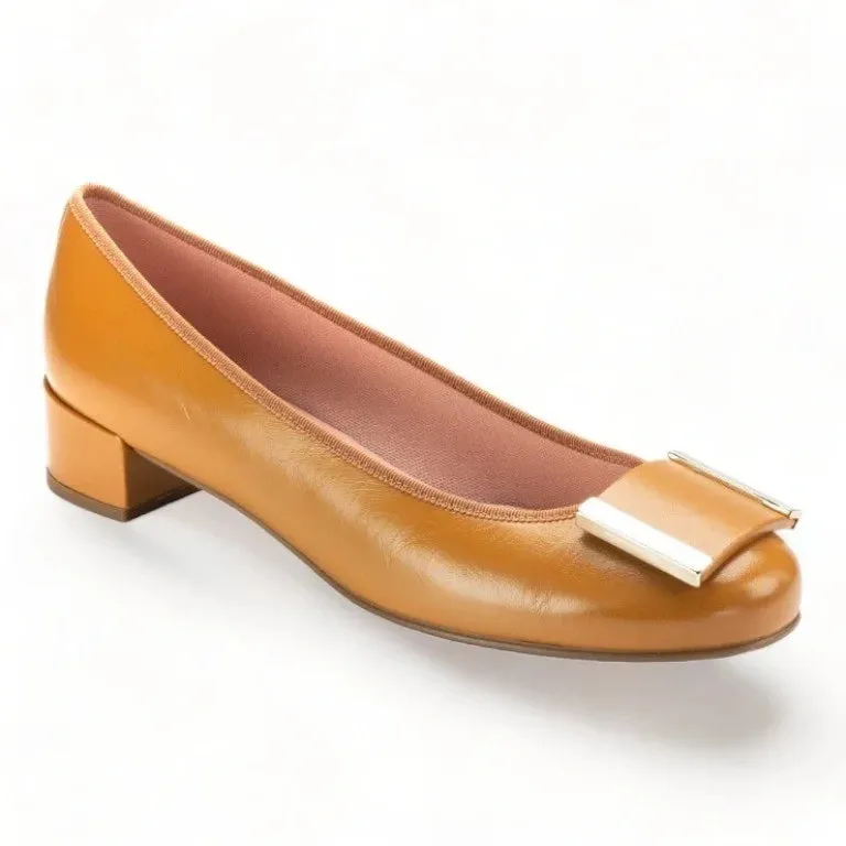49489 - Tan Soft Leather Heel for Teen/Women by Pretty Ballerinas