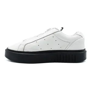 Adidas Sleek Super Zip Low-Top Sneakers Leather White Colour For Women