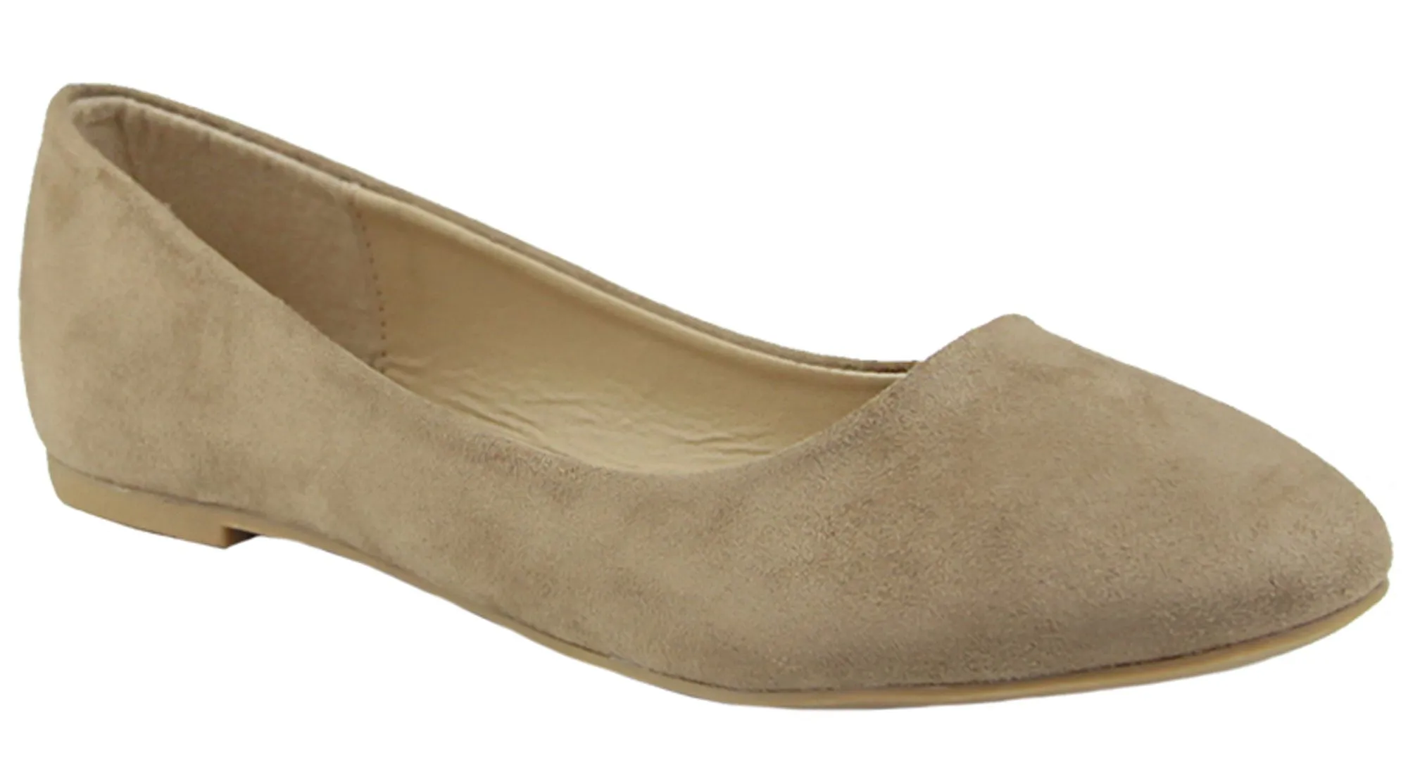 Anna Shoes Women's Sueded Closed Toe Ballet Flat