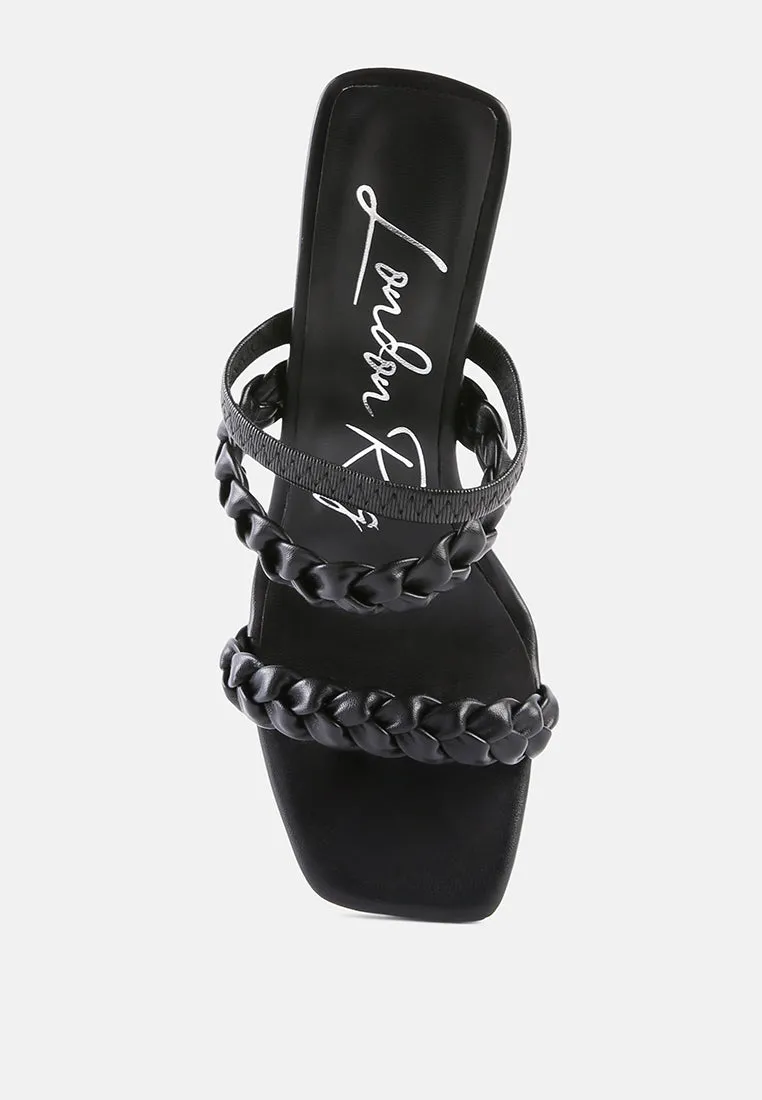 arnie braided block heel slider sandals