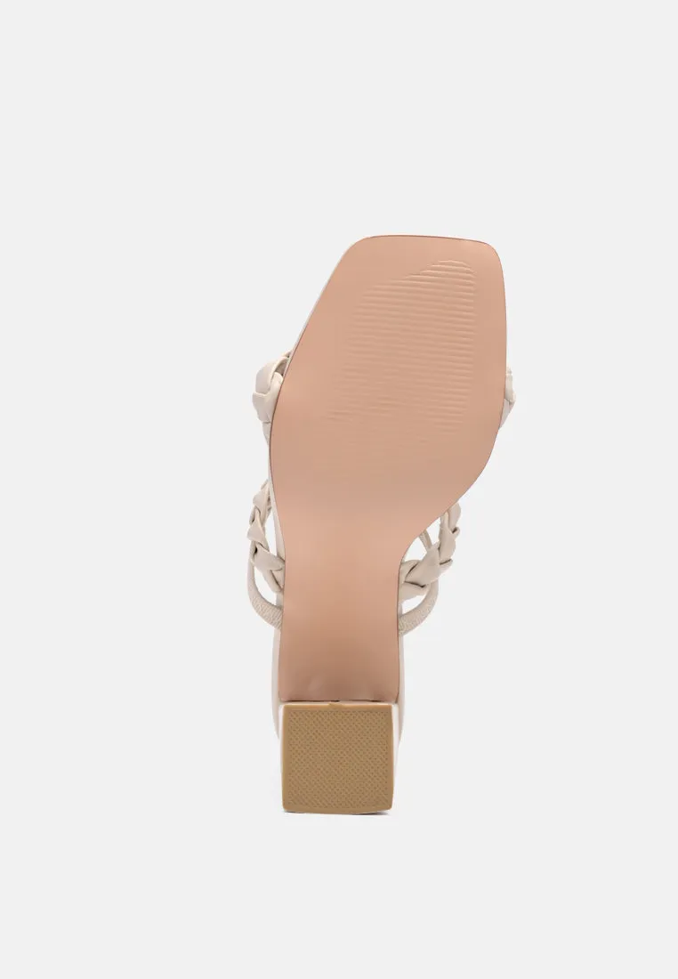 arnie braided block heel slider sandals