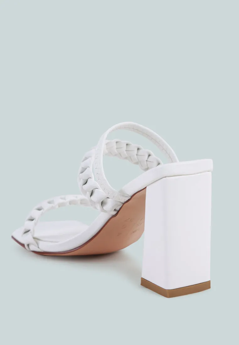 arnie braided block heel slider sandals