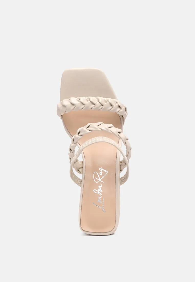 arnie braided block heel slider sandals