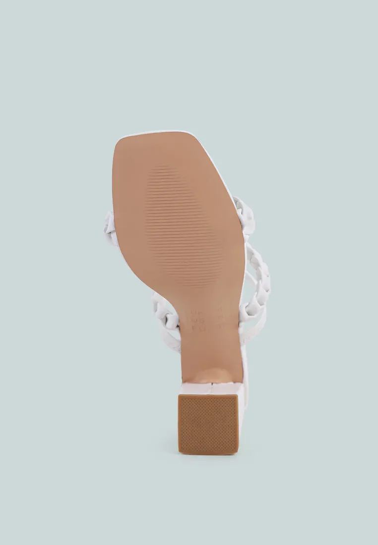 arnie braided block heel slider sandals