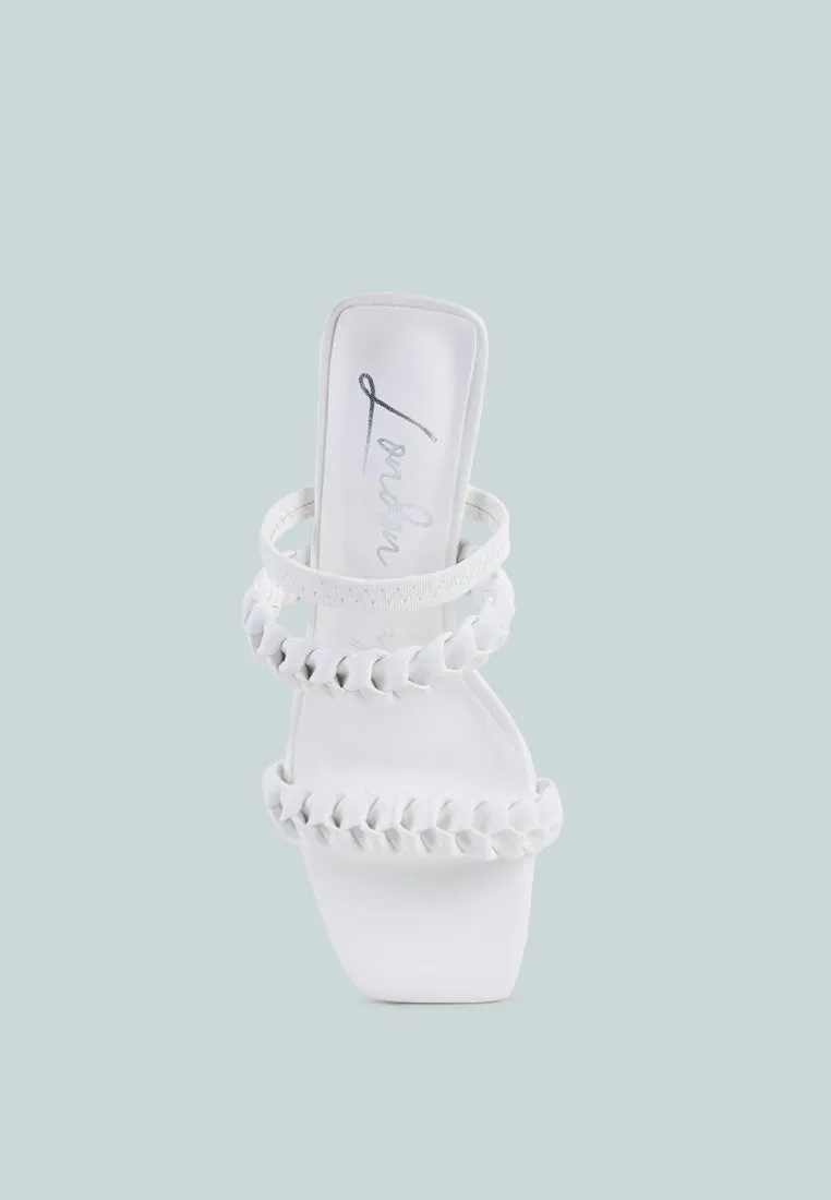 arnie braided block heel slider sandals