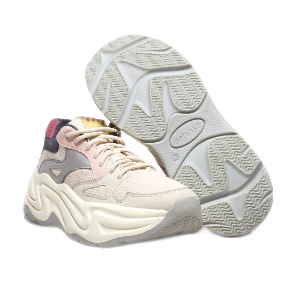 Bershka Chunky Design Sport Shoes Fabric Pink Colour For Women