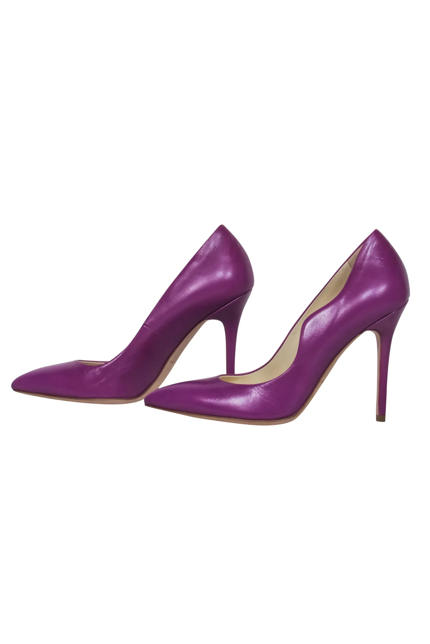 Brian Atwood - Purple Leather Pointed Toe Pumps Sz 7