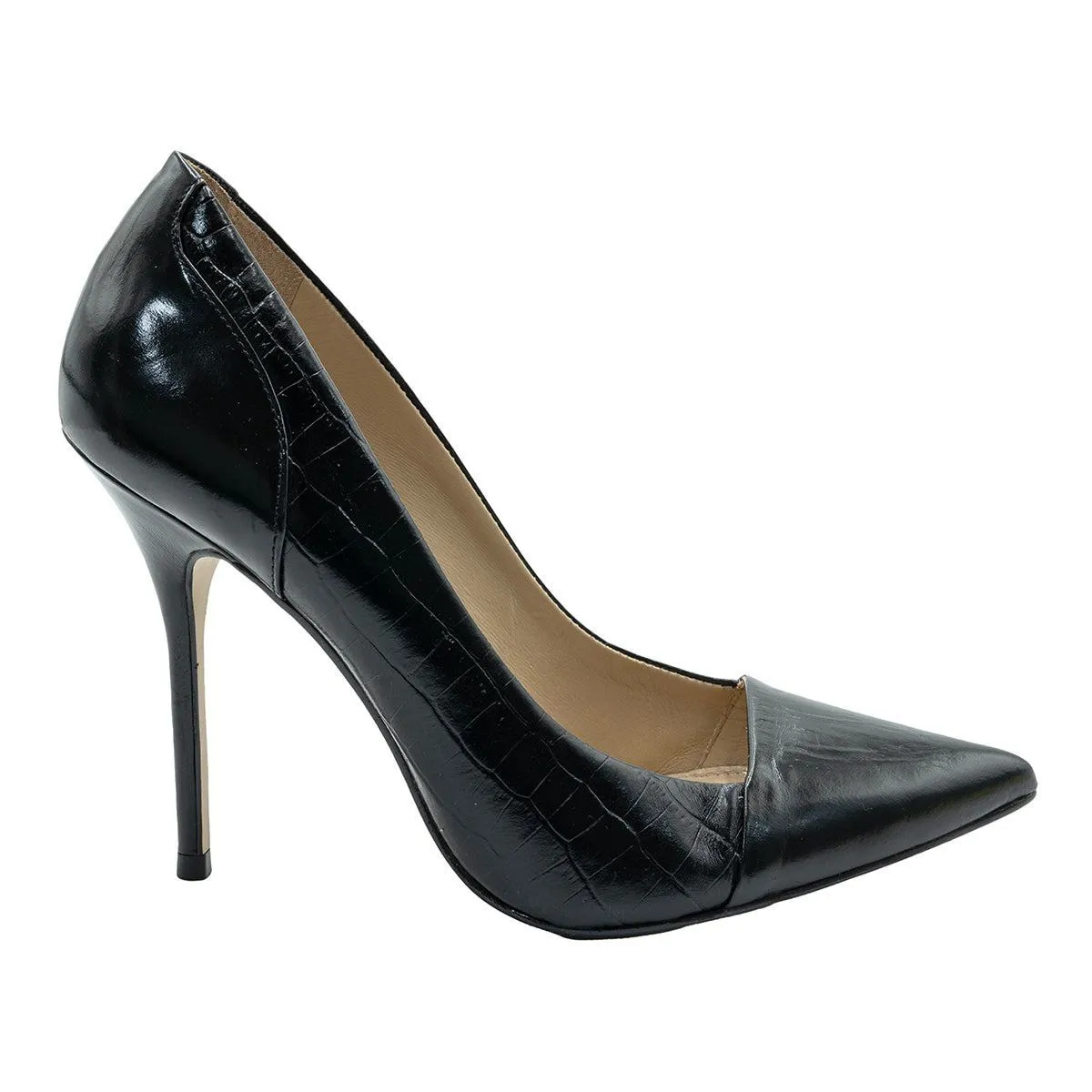 Buffalo Pump High-Heel Shoes Leather Black Colour For Women