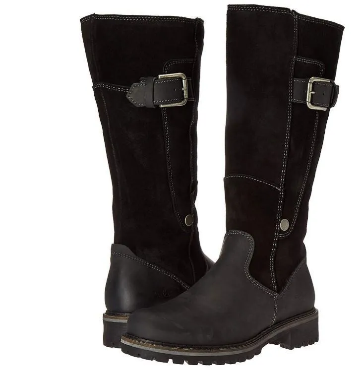 Chicvane New Retro British Stylish Zipper Closure Chunky Heel Knee High Boots