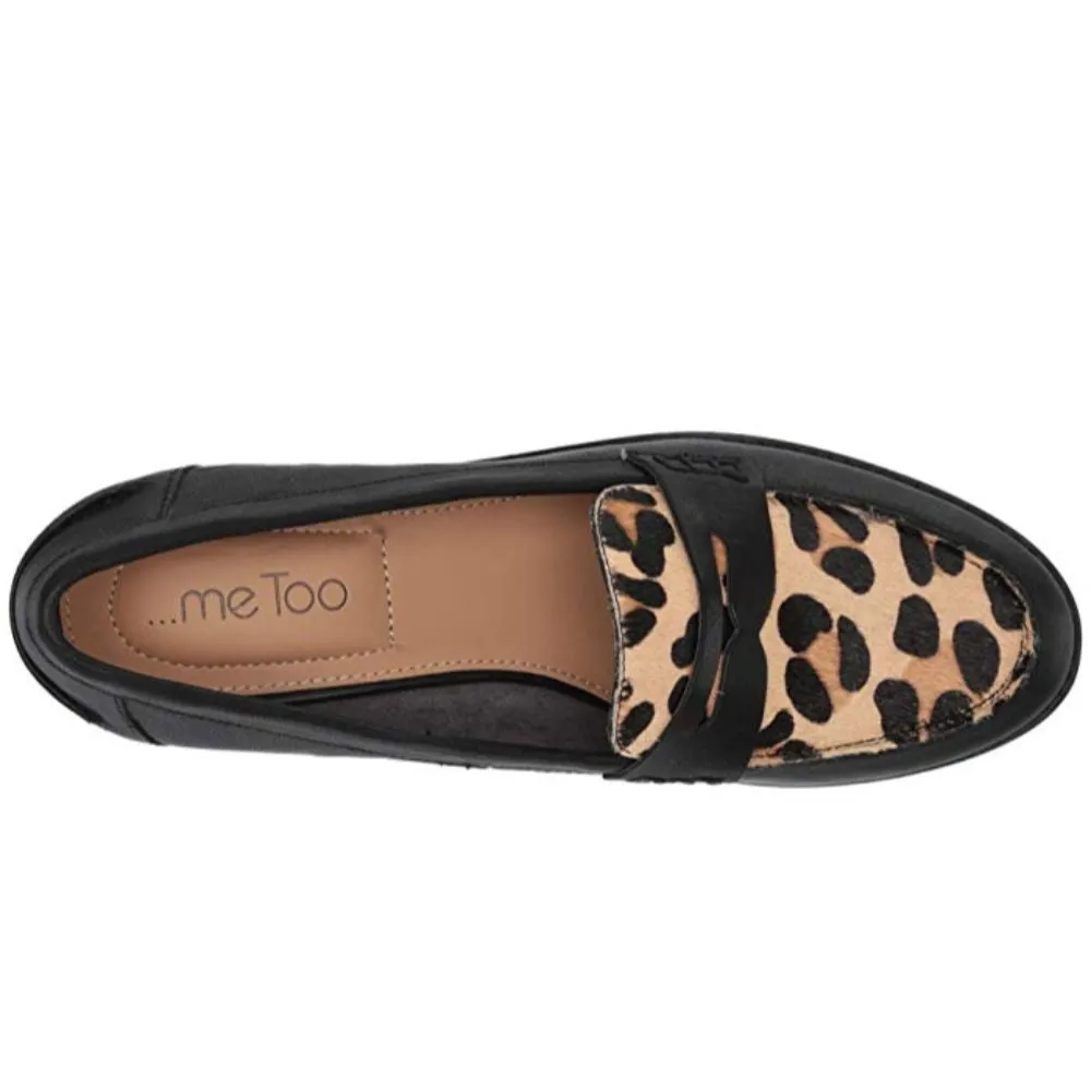 Darra Black Leather Tan Jaguar Print Me Too Pumps