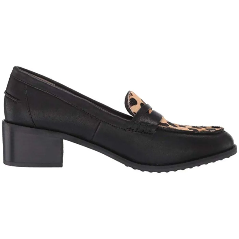 Darra Black Leather Tan Jaguar Print Me Too Pumps