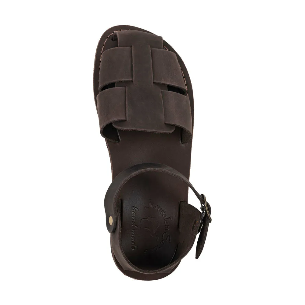 Gemma - Leather Adjustable Strap Sandal | Brown Nubuck