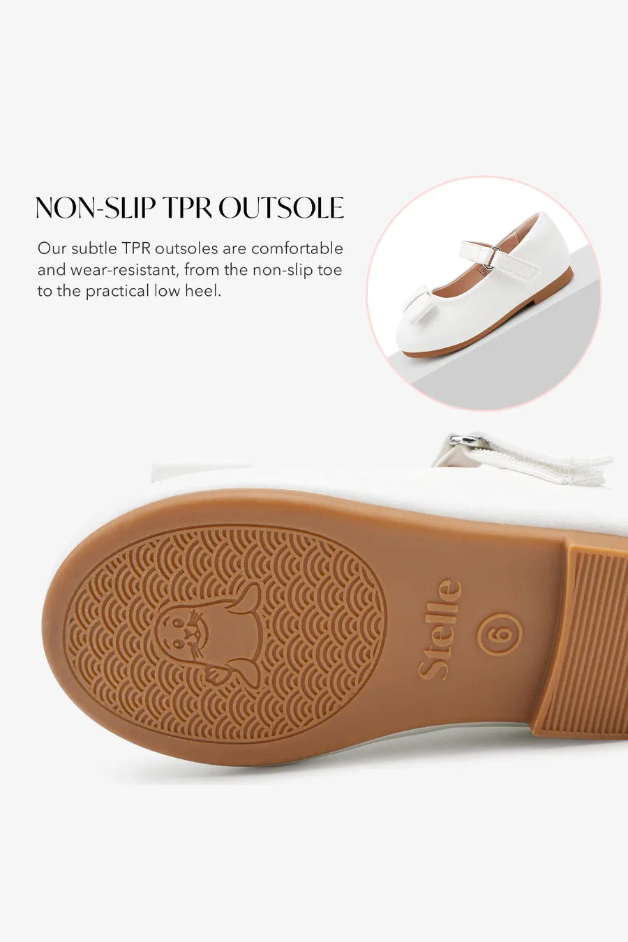 Girls Faux Leather Mary Janes | Chic Dress Shoes with Bow
