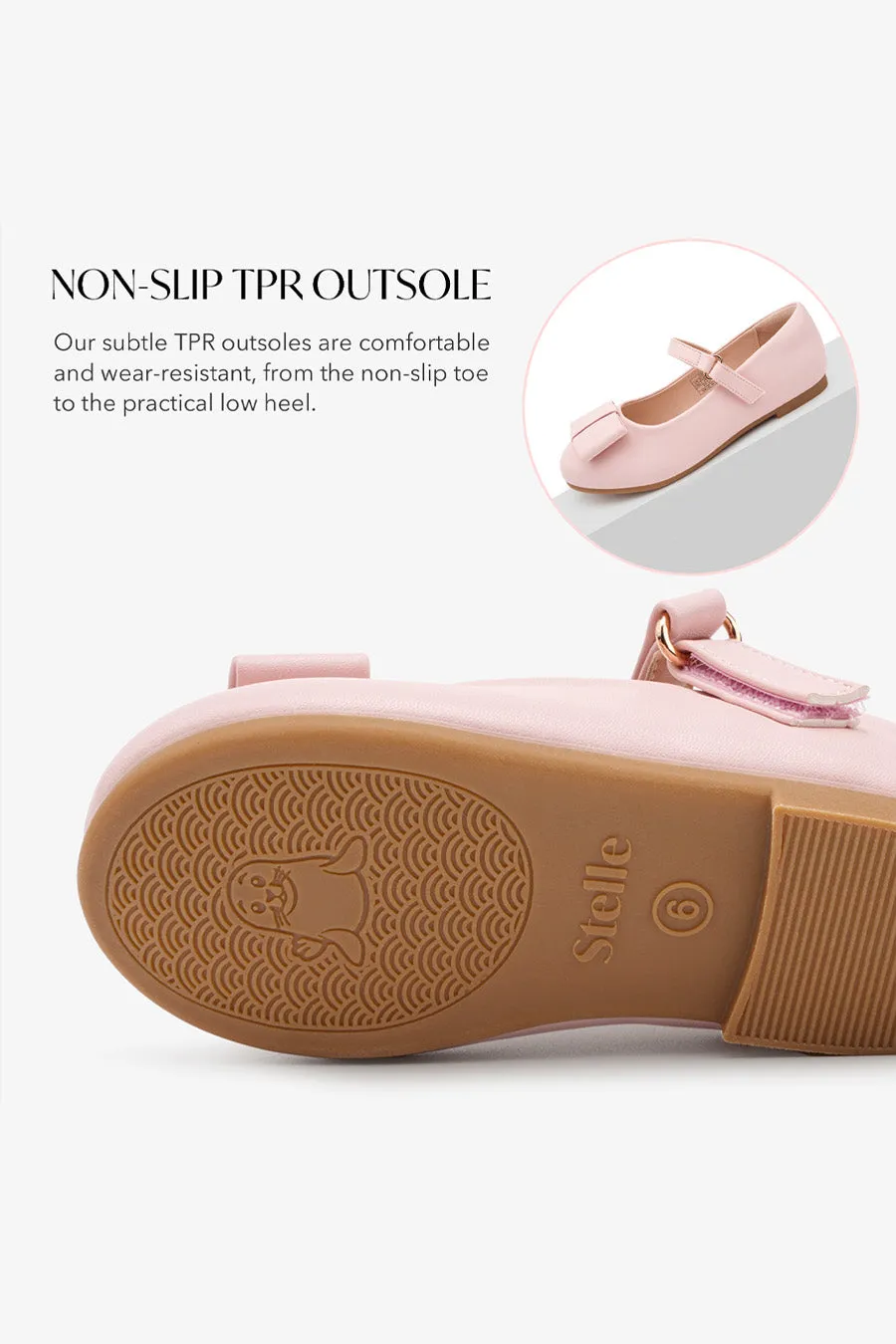 Girls Faux Leather Mary Janes | Chic Dress Shoes with Bow