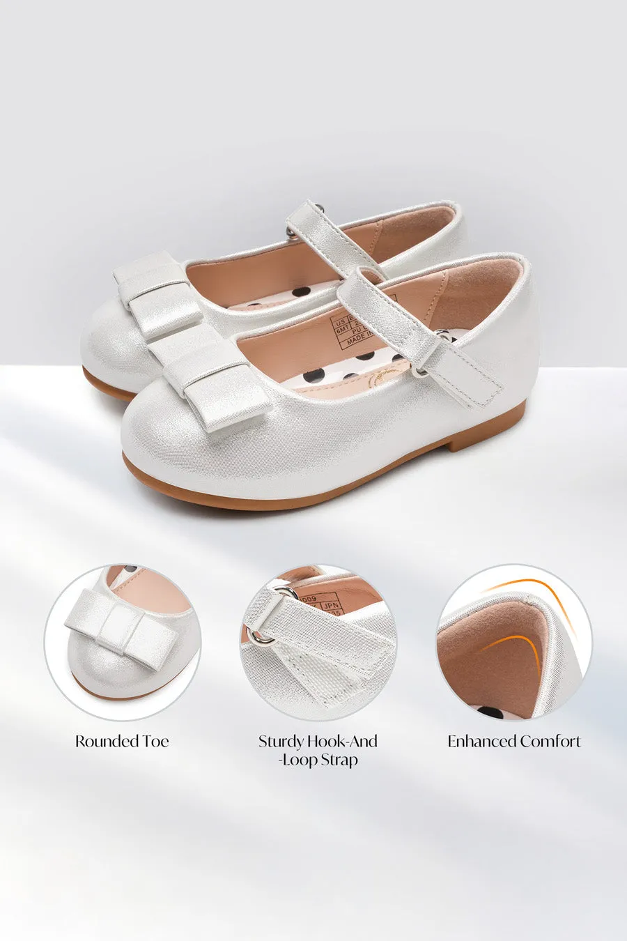 Girls Faux Leather Mary Janes | Chic Dress Shoes with Bow