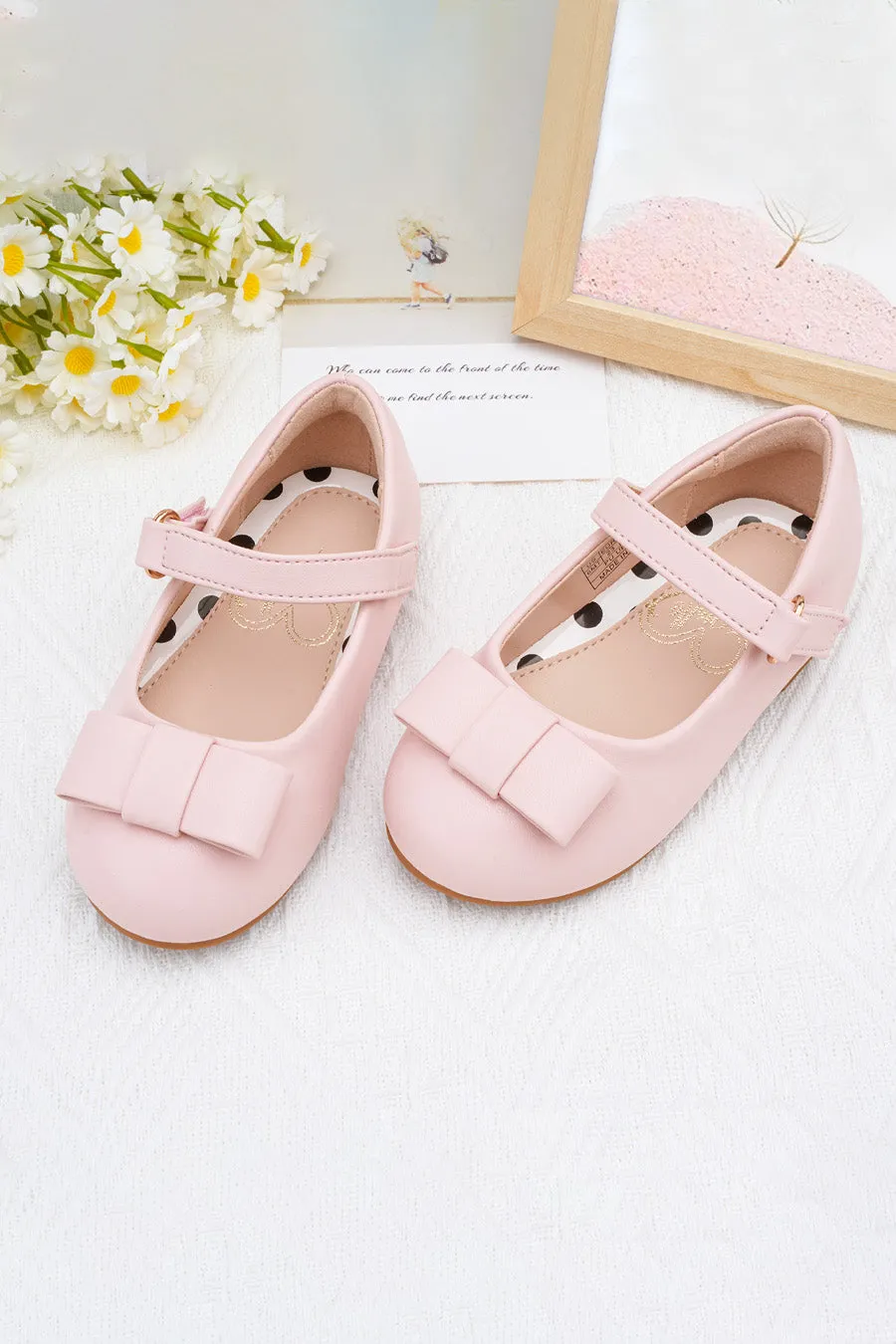 Girls Faux Leather Mary Janes | Chic Dress Shoes with Bow
