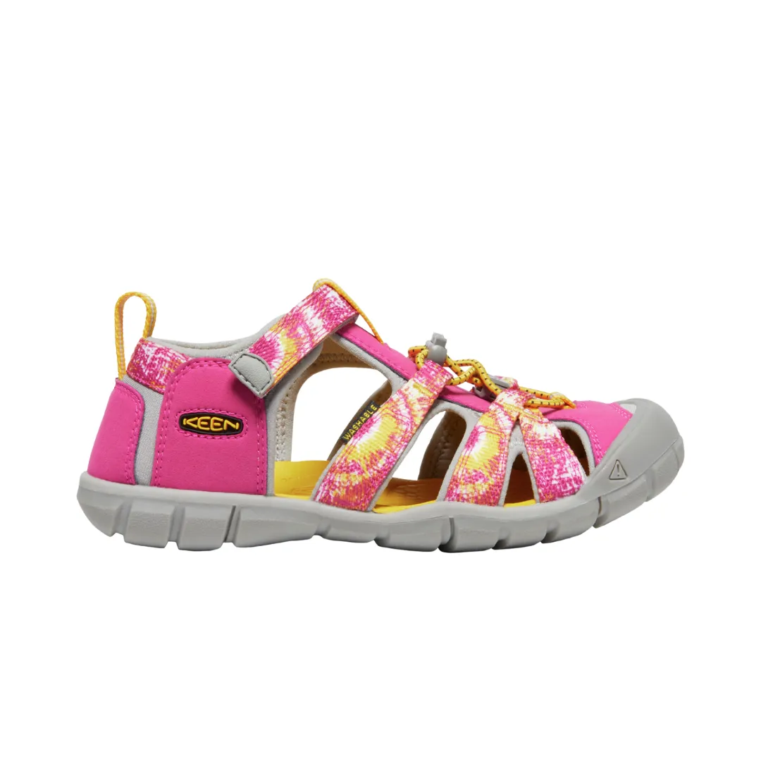Keen Seacamp | Pink/Tie-Dye-Yellow Youth Sandals