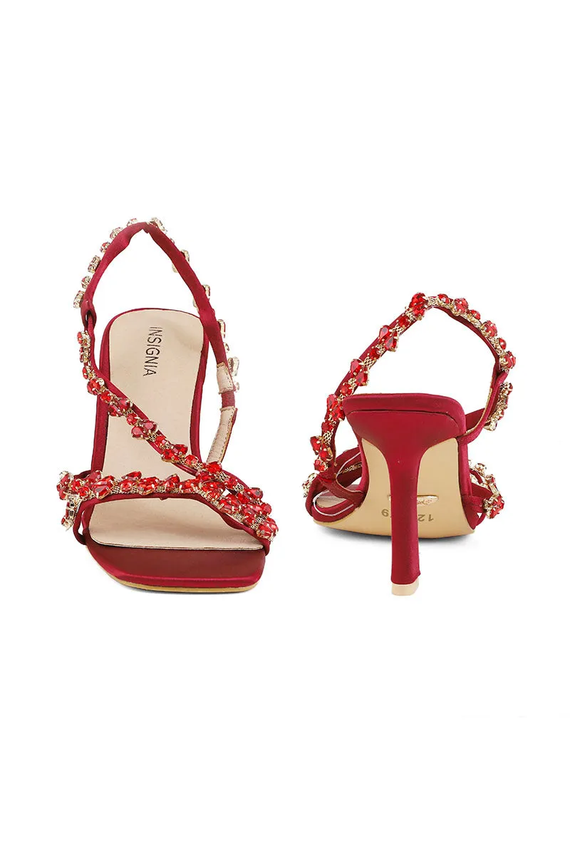 Party Wear Sandal I23679-Maroon