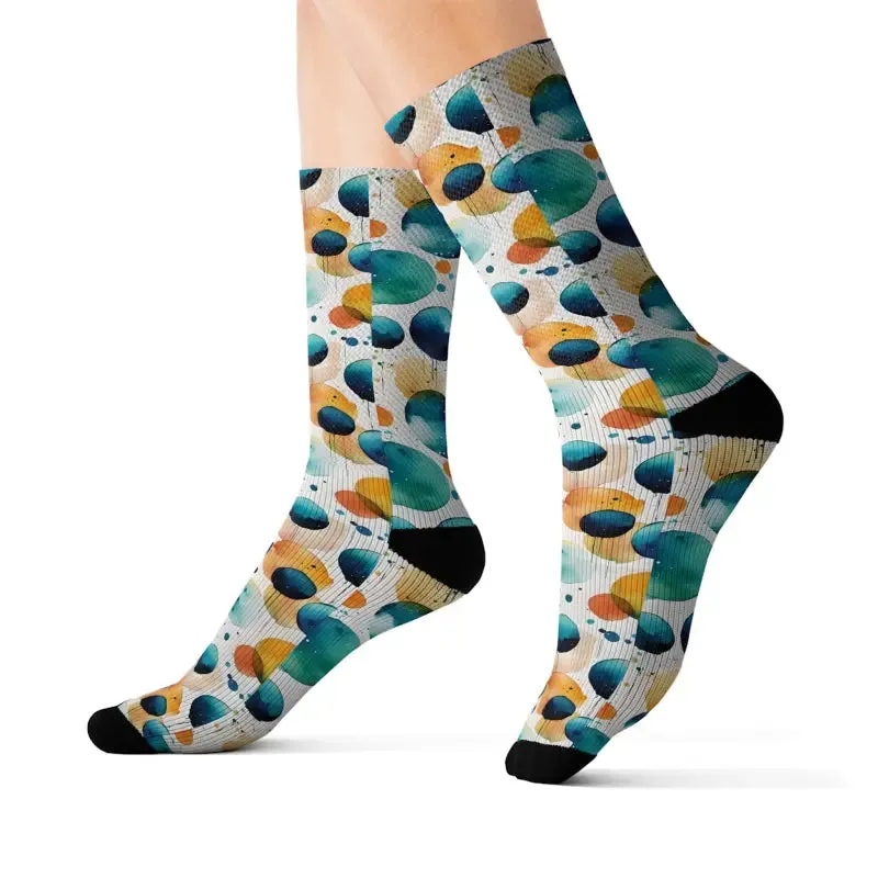 Retro Watercolor Abstract Socks