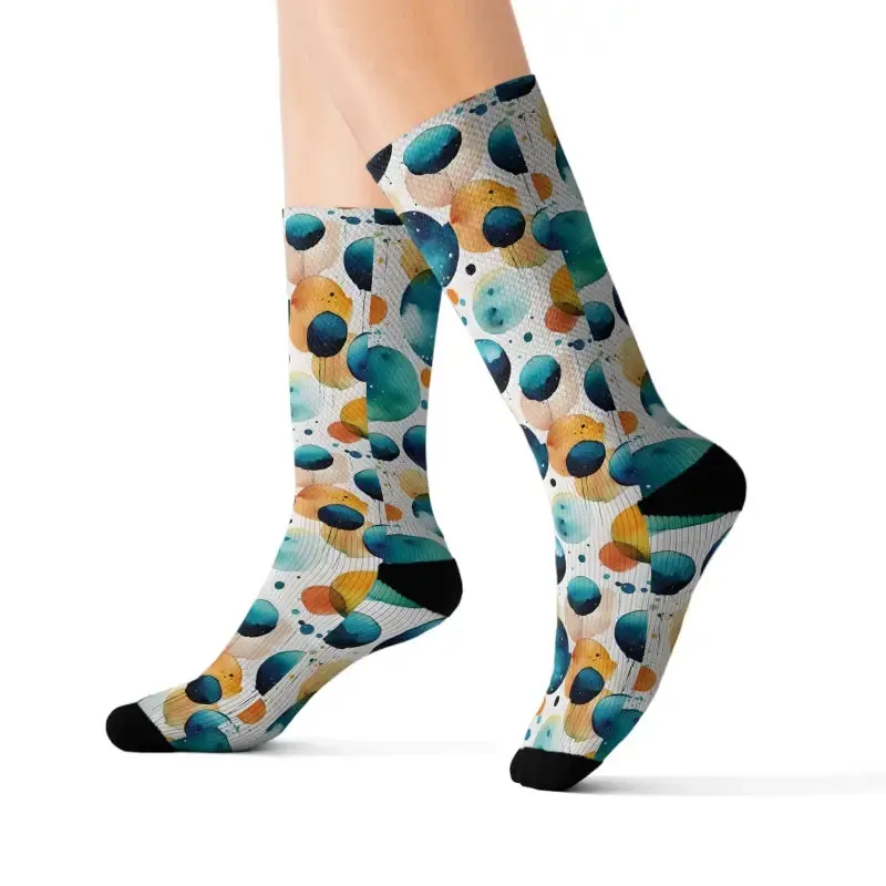 Retro Watercolor Abstract Socks