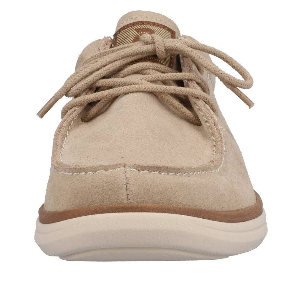 Rieker U0602-62 Mens Beige Leather Lace Up Shoes