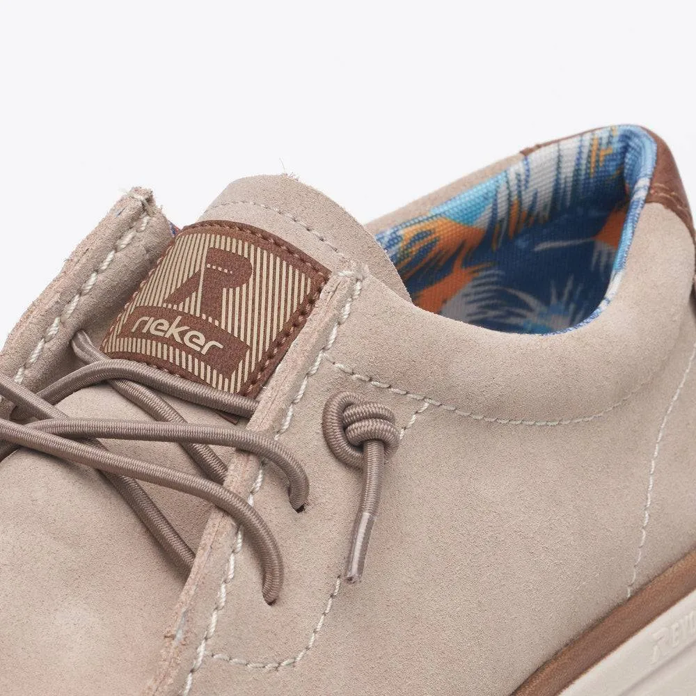 Rieker U0602-62 Mens Beige Leather Lace Up Shoes