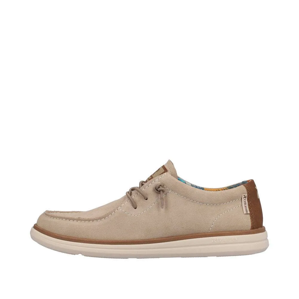 Rieker U0602-62 Mens Beige Leather Lace Up Shoes