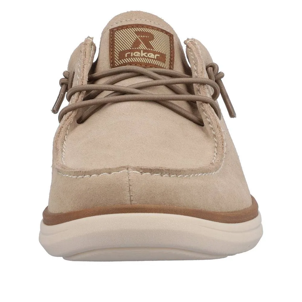 Rieker U0602-62 Mens Beige Leather Lace Up Shoes