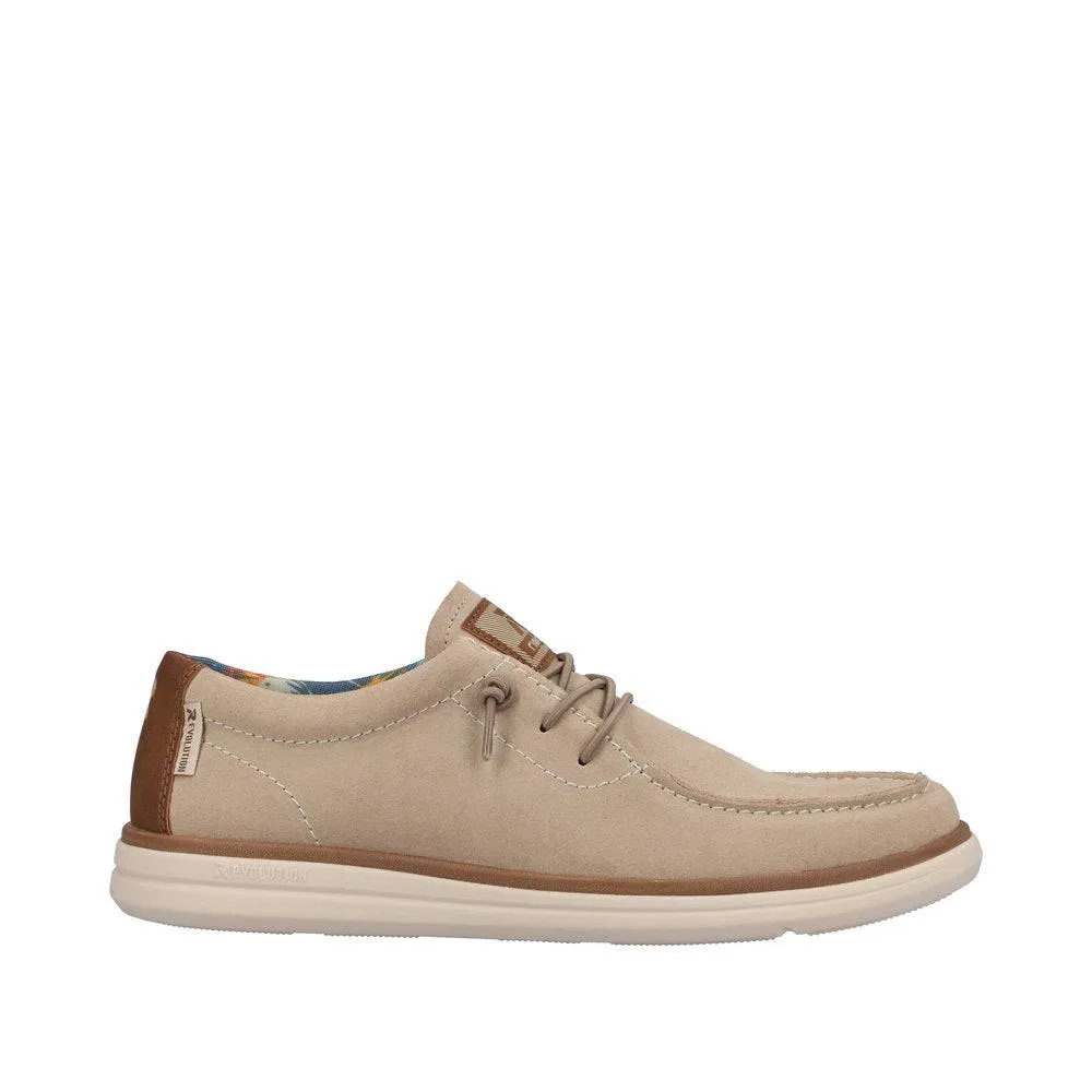 Rieker U0602-62 Mens Beige Leather Lace Up Shoes