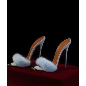 Soft Fur pointed High Heel