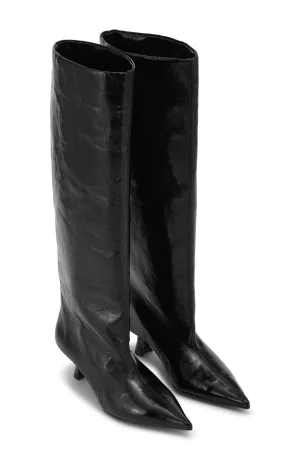 Soft Slouchy High Shaft Boot - Black