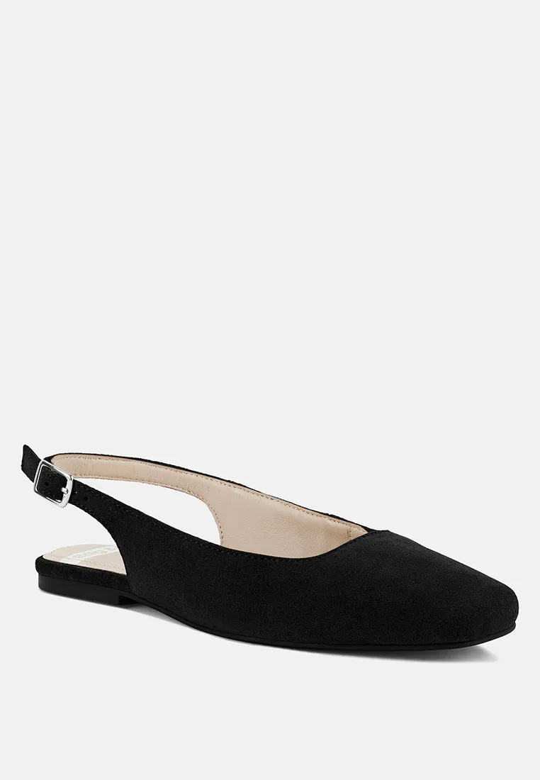 Sozani Genuine Suede Leather Slingback Flats