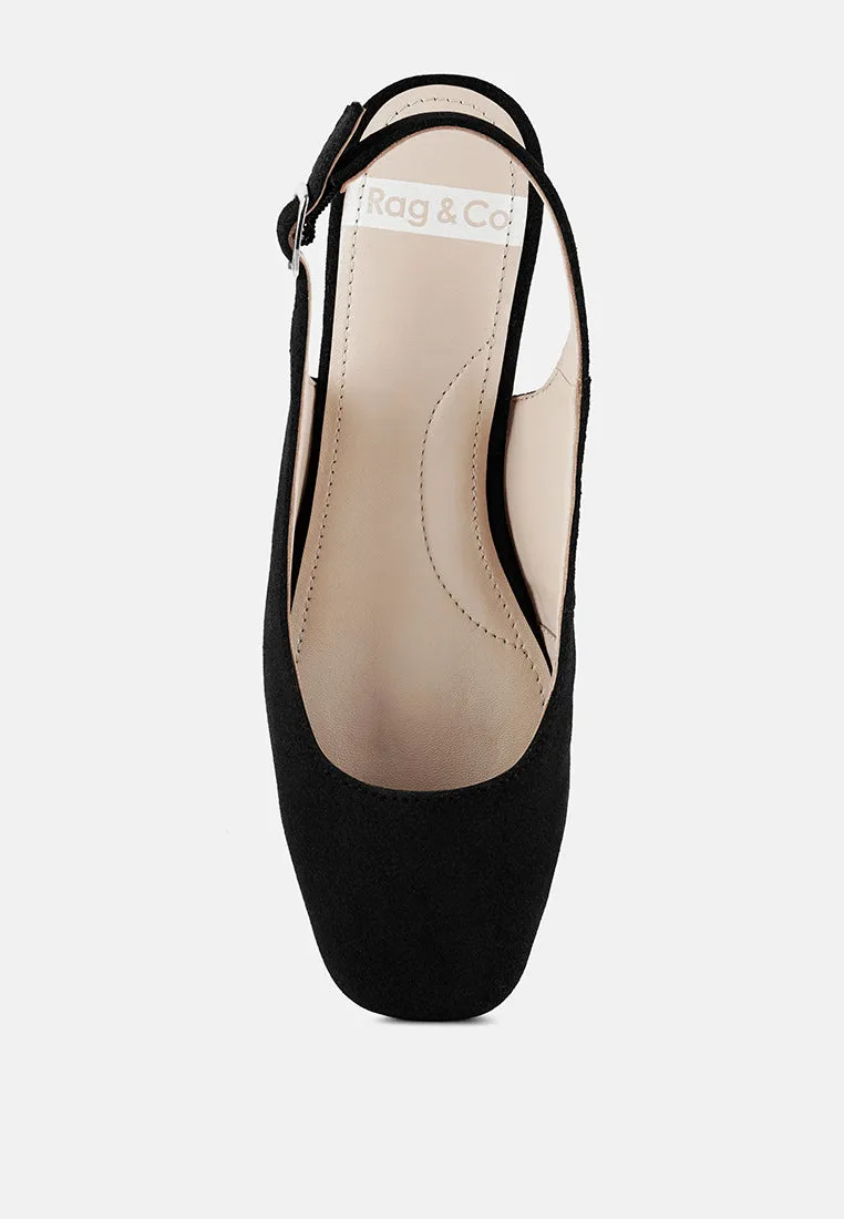 Sozani Genuine Suede Leather Slingback Flats