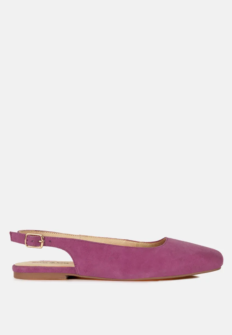 Sozani Genuine Suede Leather Slingback Flats