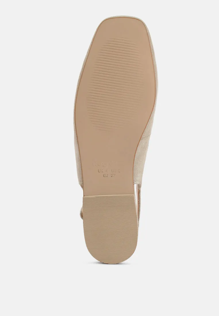 Sozani Genuine Suede Leather Slingback Flats