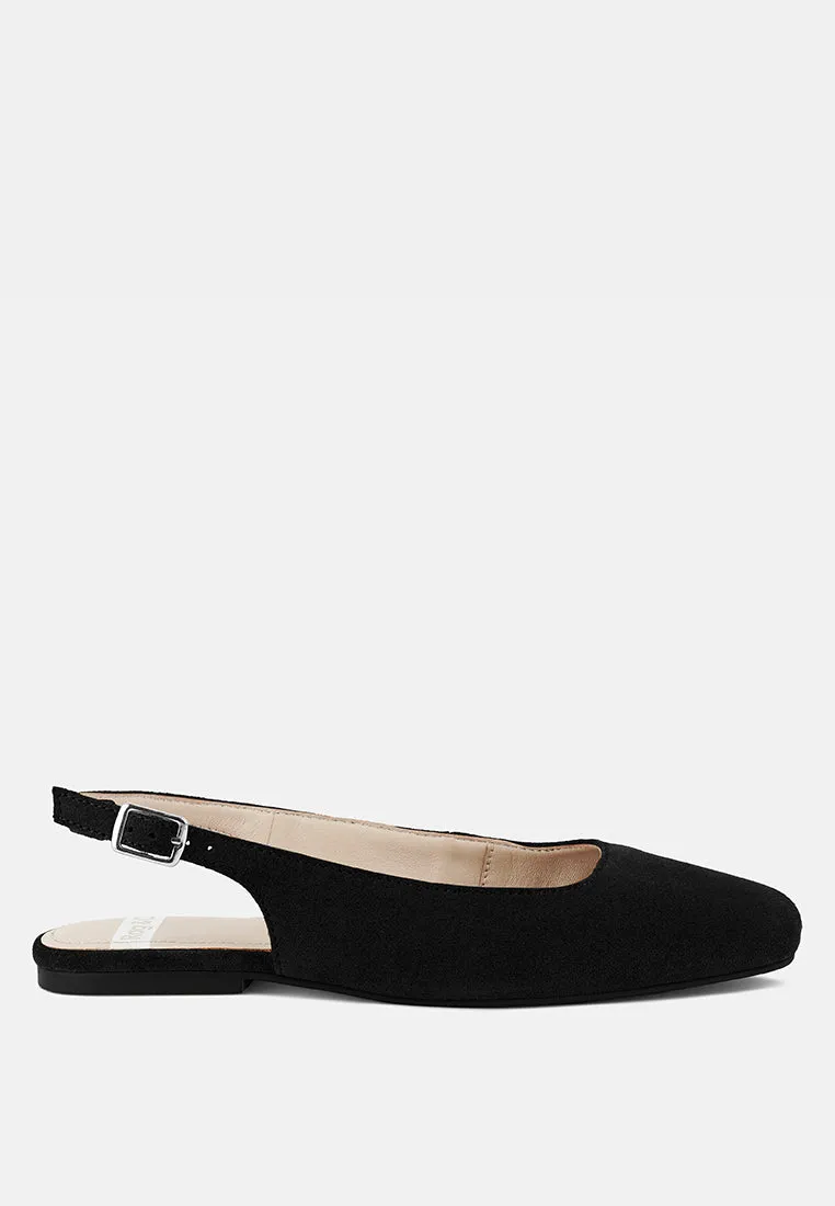 Sozani Genuine Suede Leather Slingback Flats