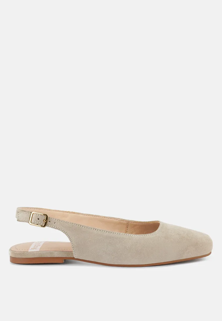 Sozani Genuine Suede Leather Slingback Flats