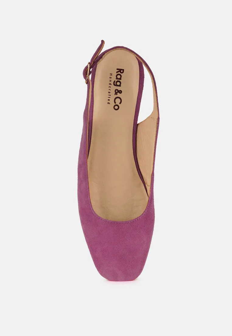 Sozani Genuine Suede Leather Slingback Flats