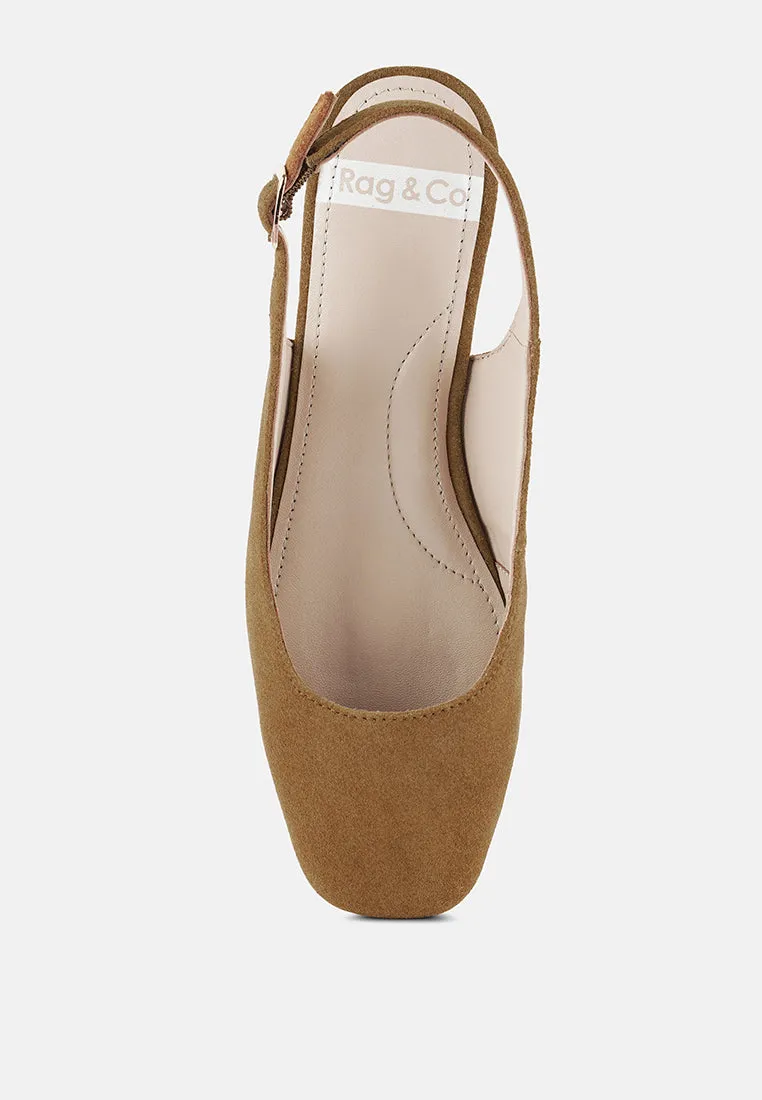 Sozani Genuine Suede Leather Slingback Flats