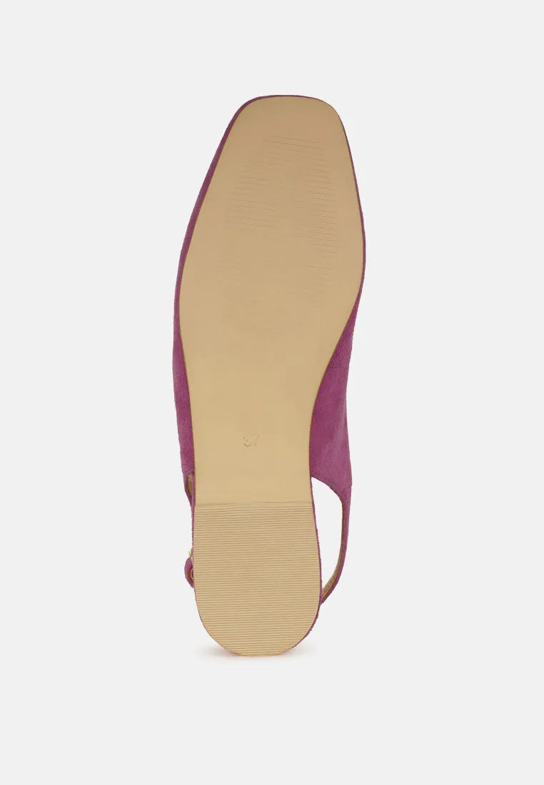 Sozani Genuine Suede Leather Slingback Flats