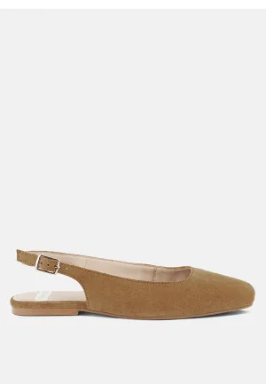 Sozani Genuine Suede Leather Slingback Flats