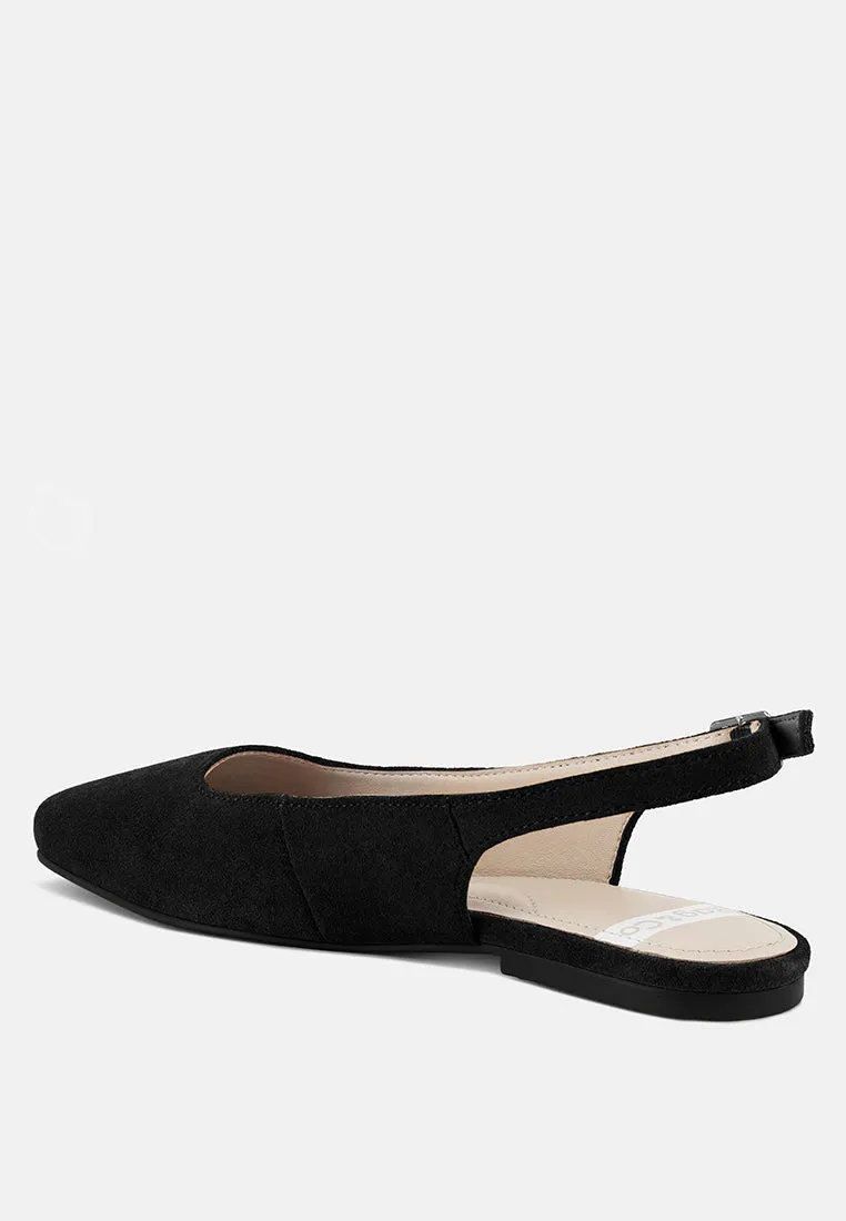Sozani Genuine Suede Leather Slingback Flats