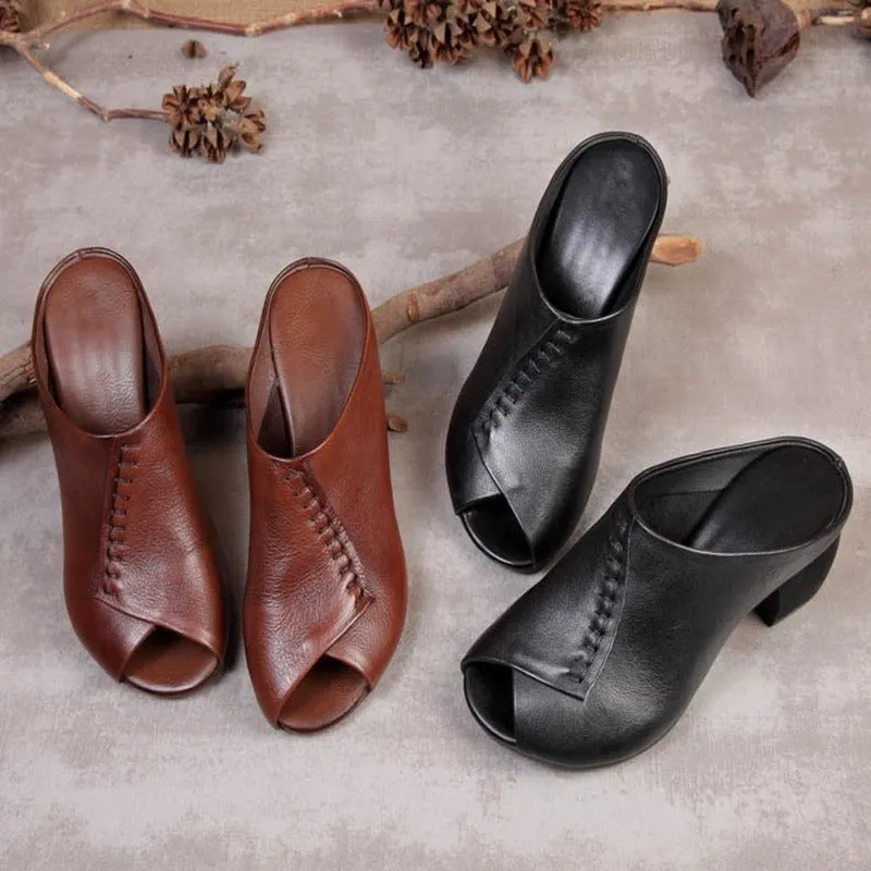 Thick Soft Leather-Heel For Women