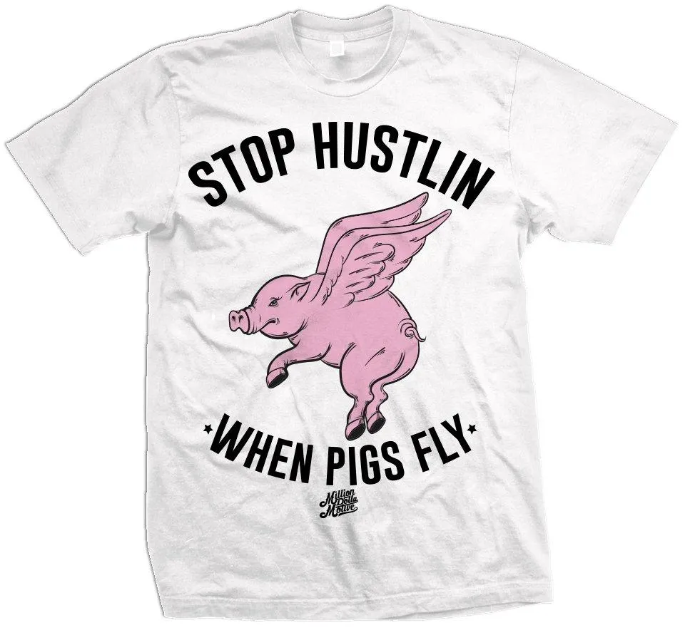 When Pigs Fly - White T-Shirt | Foamposite Elemental Rose